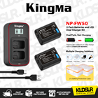 KingMa NP-FW50 2-Pack Battery and LCD Dual Charger Kit for Sony A7/ A7R2/ A7M2/ A6300/ A6000/ A5000